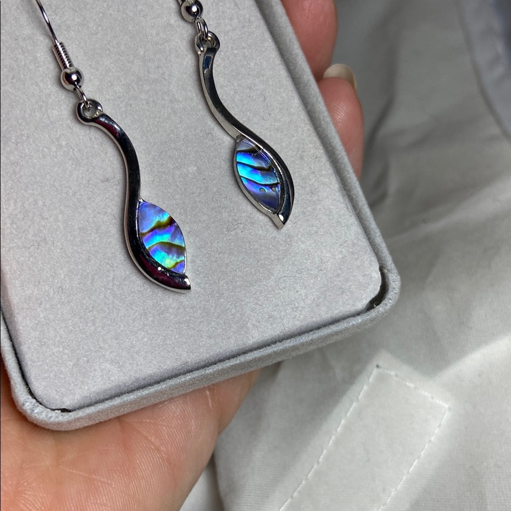 Iridescent Blue Earrings